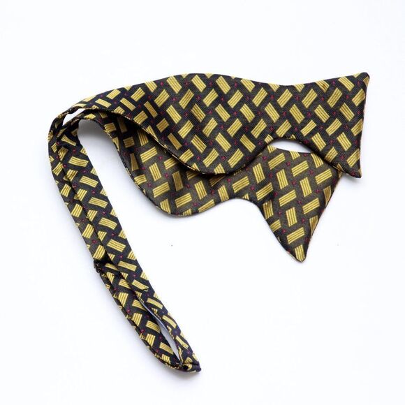 Men's Self-tied Bow Tie 100%Silk Big Butterfly Mustard Ornament S660 - Picture 2 of 14